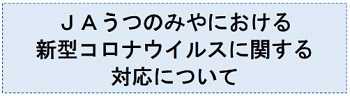 新型コロナウイルスに関する対応について